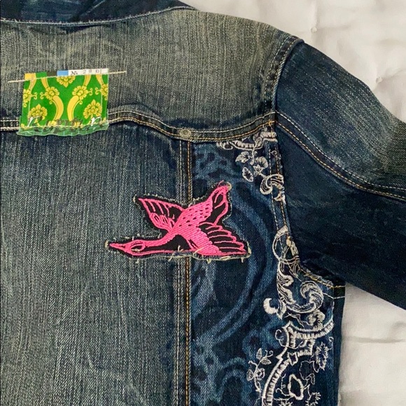 Denim jacket with embroidered and patches - Picture 6 of 9